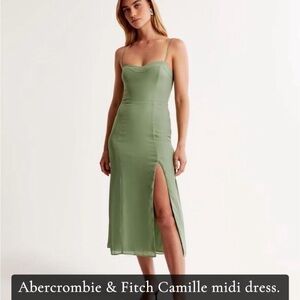 Abercrombie & Fitch Camille midi dress - XXS P - Sage Green Midi Dress
